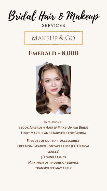 Makeup & Go Bridal HMU Package